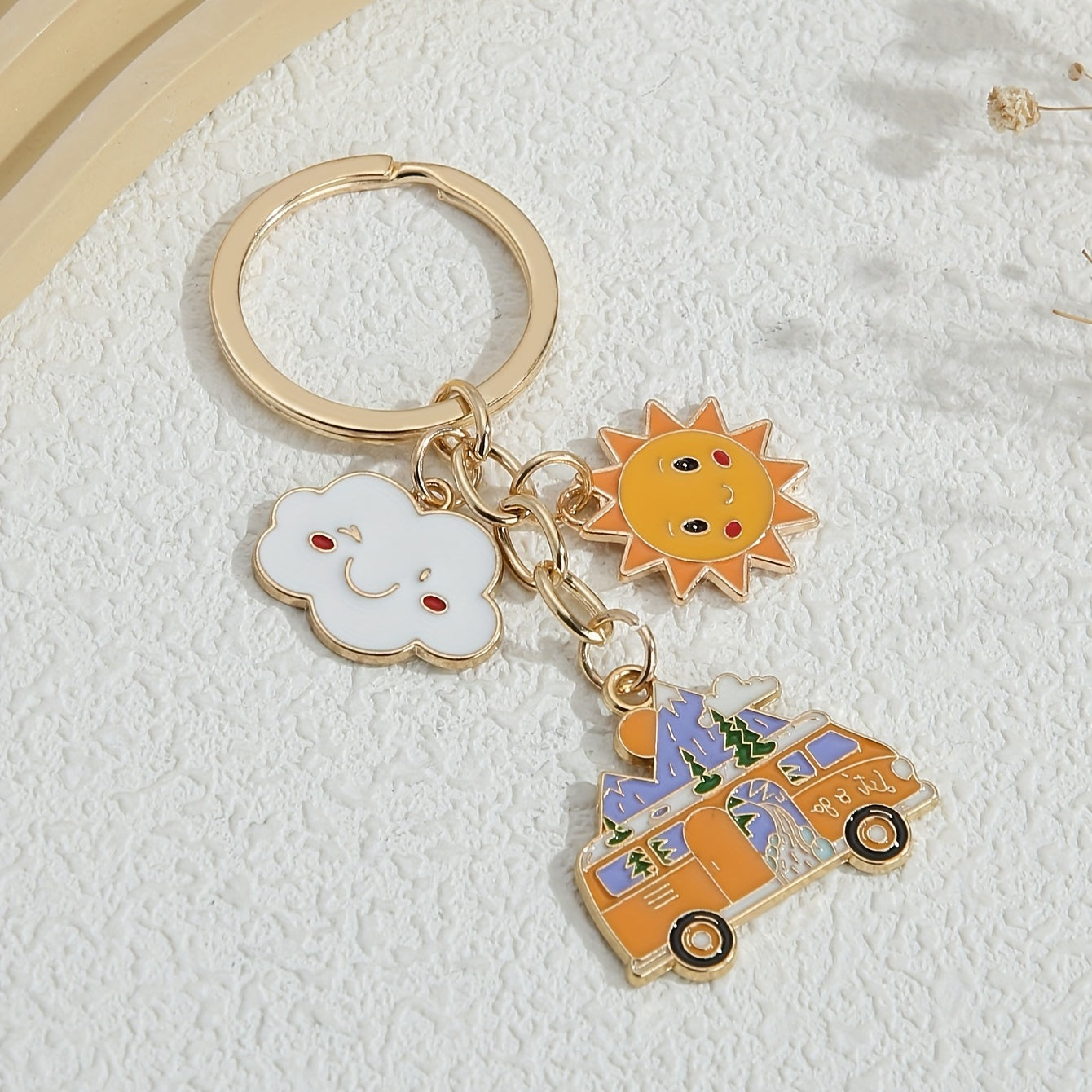 Camping Sun Cloud RV Motorhome Keychains for Women