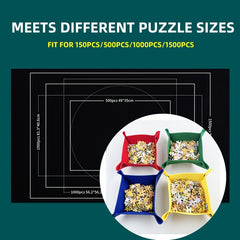 Portable Puzzle Mat Set with Storage Tray and Non Slip Surface