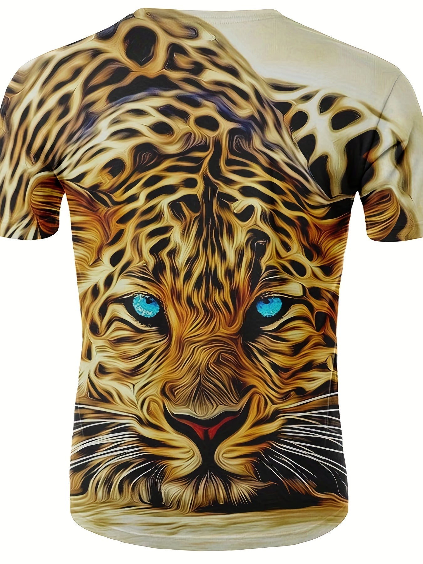 Men's Leopard 3D Graphic Tee Short Sleeve Top