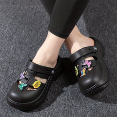 Women's Hollow Out Sandals Breathable Round Closed Toe Shoes