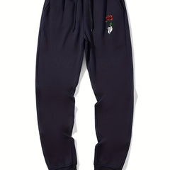 Rose In Hand Graphic Drawstring Joggers Men s Sweatpants