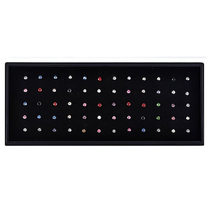 60 Pcs 1.8mm Stainless Steel Nose Stud Ring Nose Piercing Kit