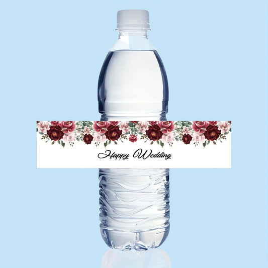 Elegant Wedding Water Bottle Sticker Set
