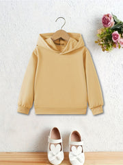 Kids Solid Hooded Sweatshirt, Comfortable & Versatile