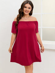  Women's Off Shoulder Short Sleeve Dress