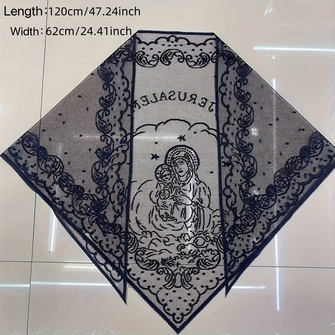 Women's Lace Virgin Mary Veil Polyester Intricate Floral Patterns