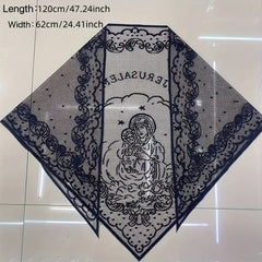 Women's Lace Virgin Mary Veil Polyester Intricate Floral Patterns