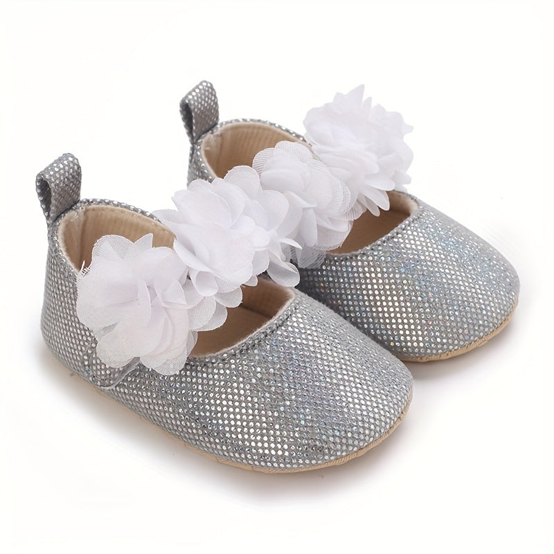 Baby Girl's Flat Shoes With Flowers Ornaments
