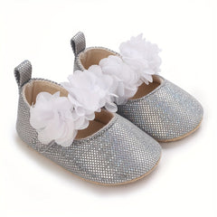 Baby Girl's Flat Shoes With Flowers Ornaments