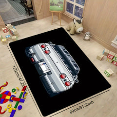 Sports Car Pattern Area Rug Non Slip Colorful Indoor Carpet
