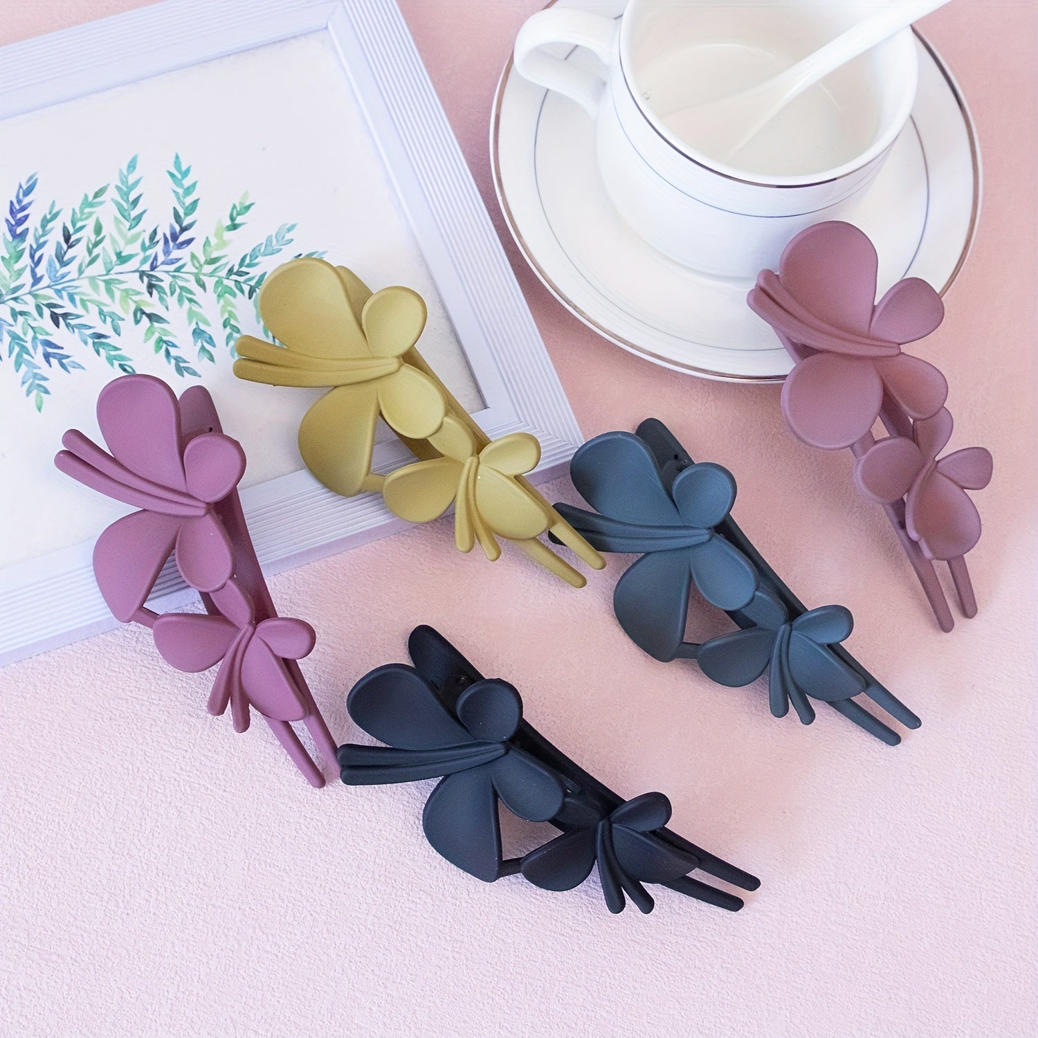 5pcs Butterfly Hair Claw Clips Nonslip Ponytail Holder for Women Girls