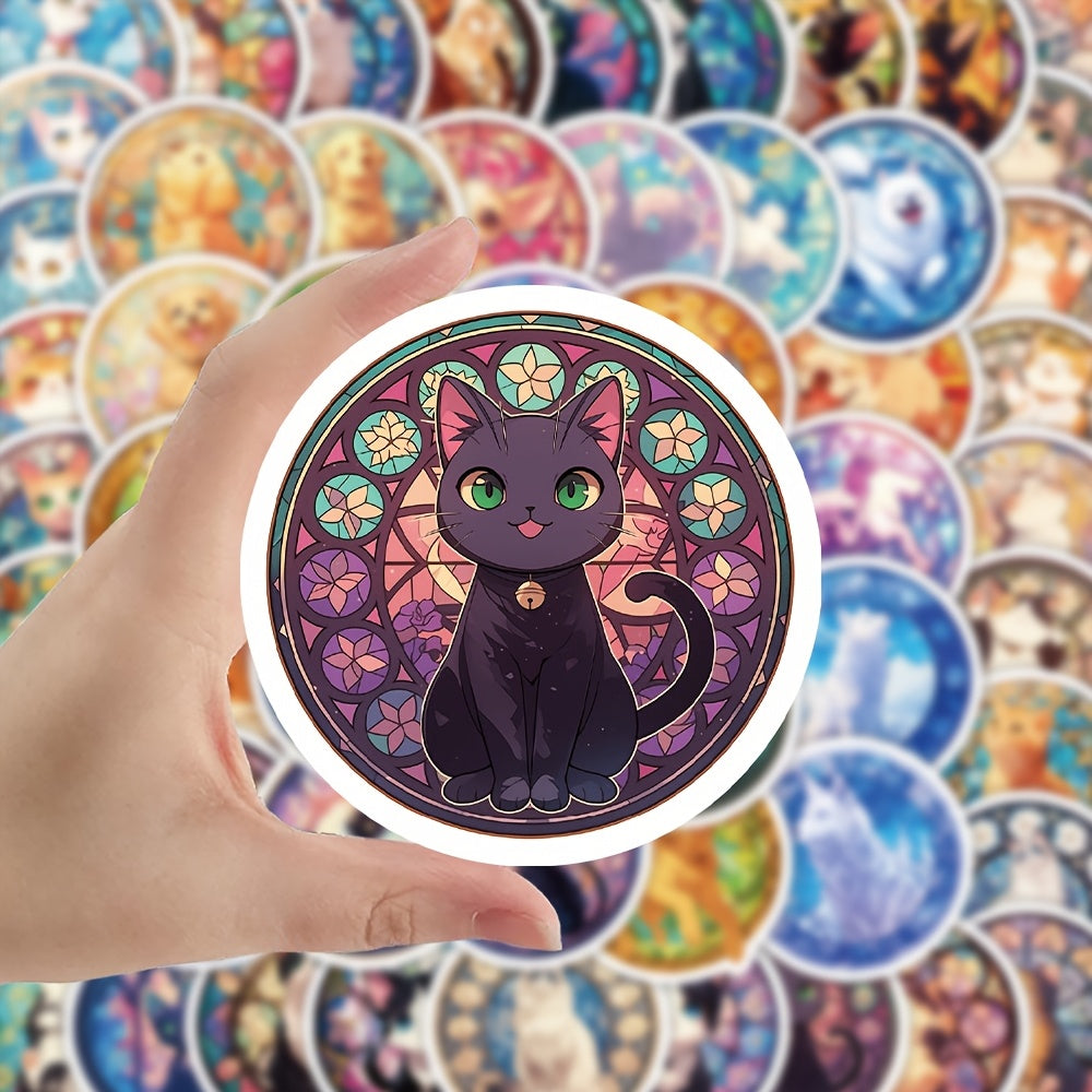 80pcs Cat & Dog Stickers Waterproof Self-Adhesive Decals