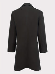 Solid Single Breasted Jacket for Fall & Winter Women's Clothing