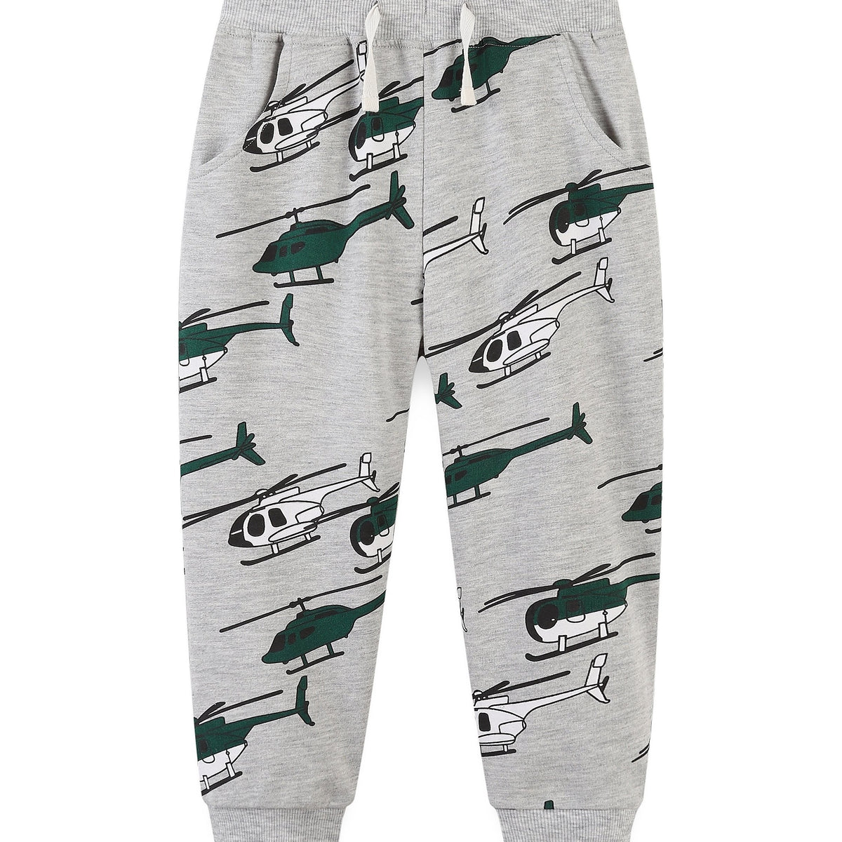 Kid's Helicopter Print Drawstring Sweatpants