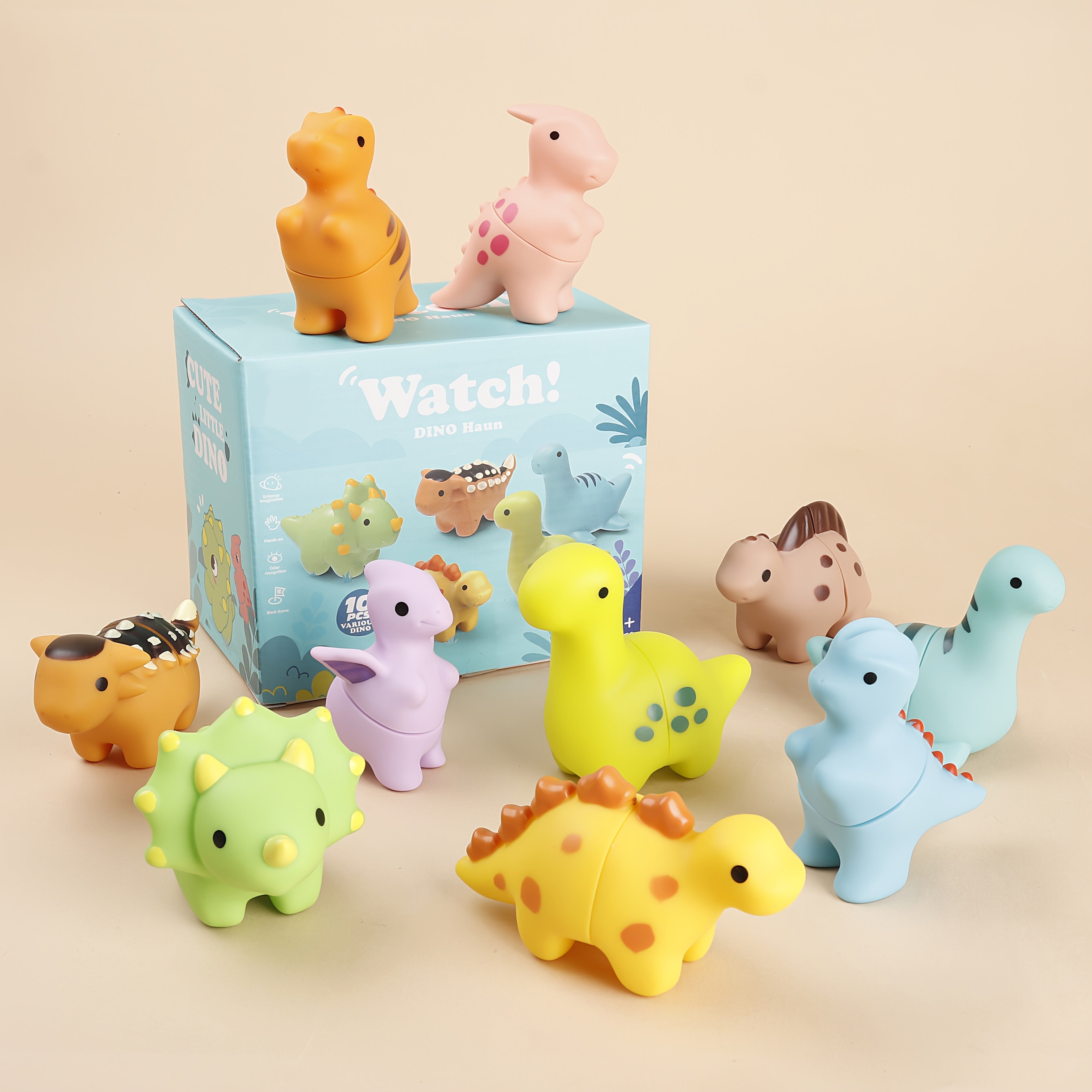 Soft Silicone Dinosaur Puzzle Matching Toy