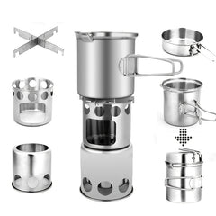 Portable Stainless Steel Charcoal Stove Set for Outdoor Cooking