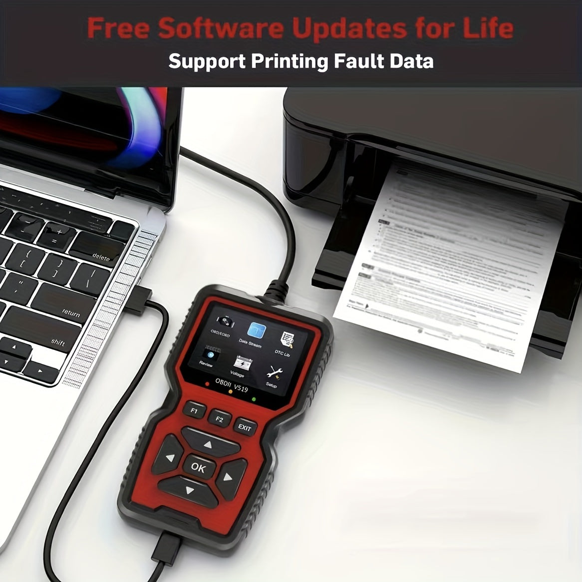 V519 OBD II Diagnostic Scanner Car Fault Detector