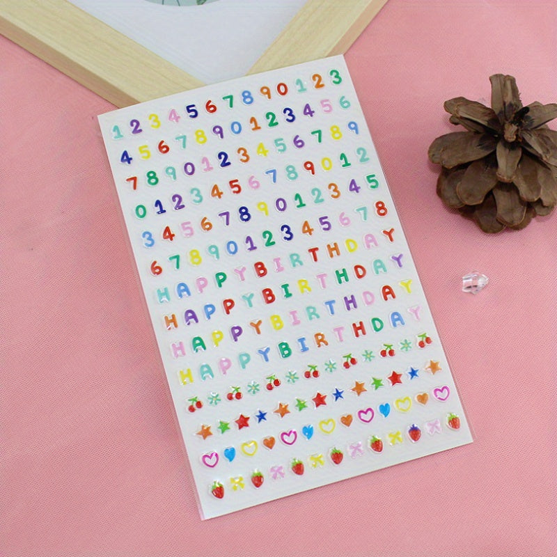 DIY Scrapbooking Stickers English Numbers Birthday Decoration
