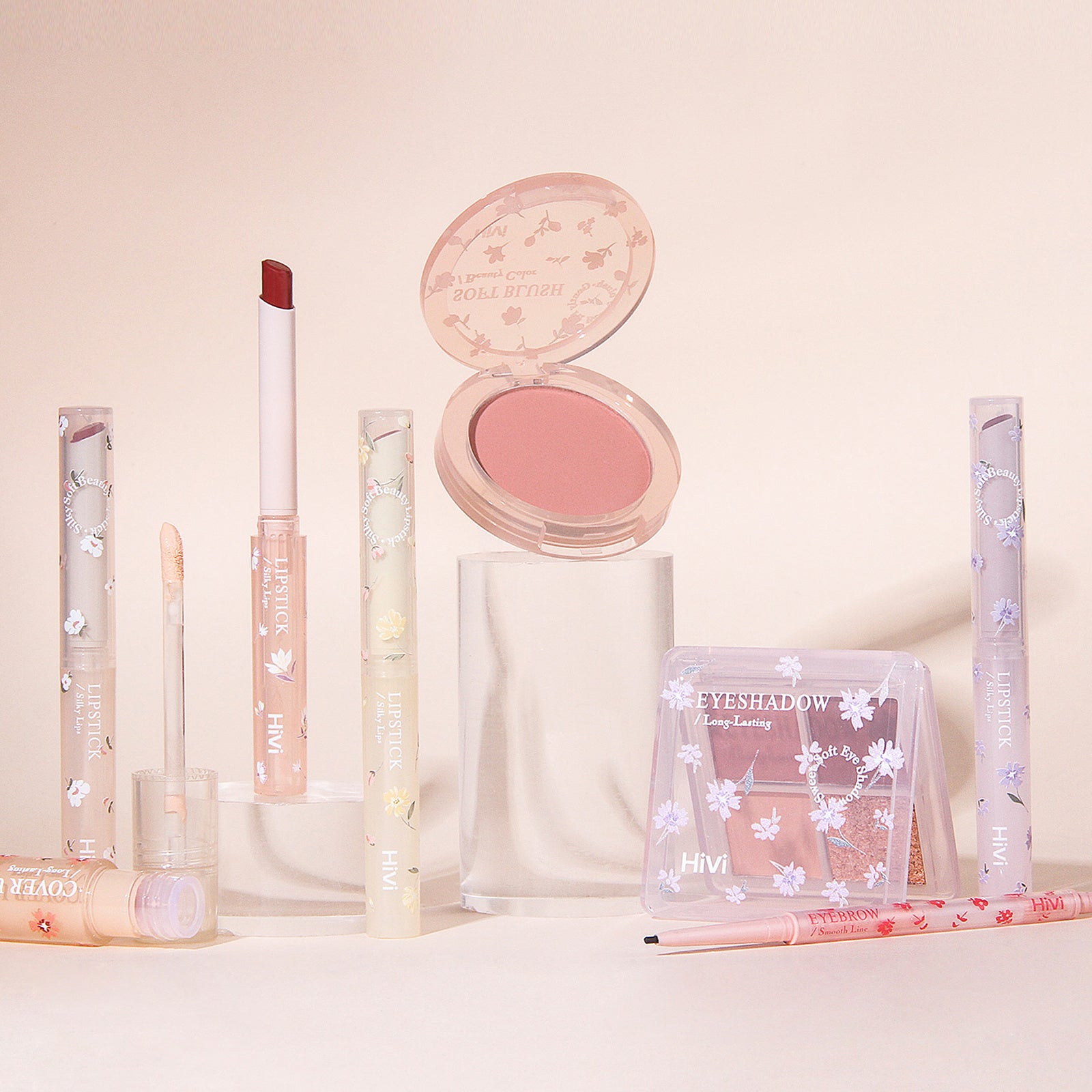 8pcs Makeup Kit Lipstick Concealer Eyeshadow Eyebrow Pen Blush Set