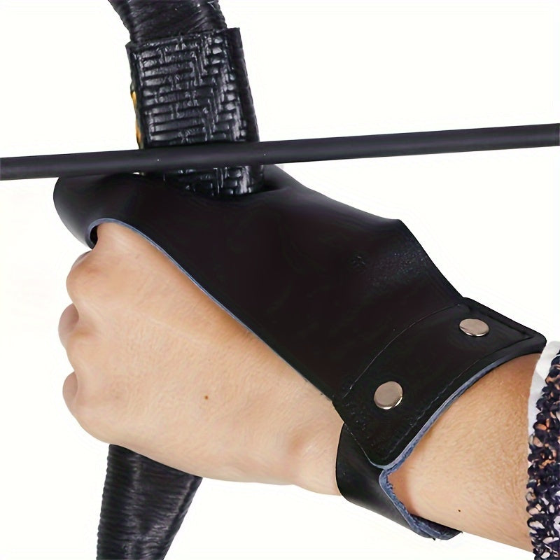1pc PU Leather Archery Finger Protector Safe Recurve Bow And Arrow