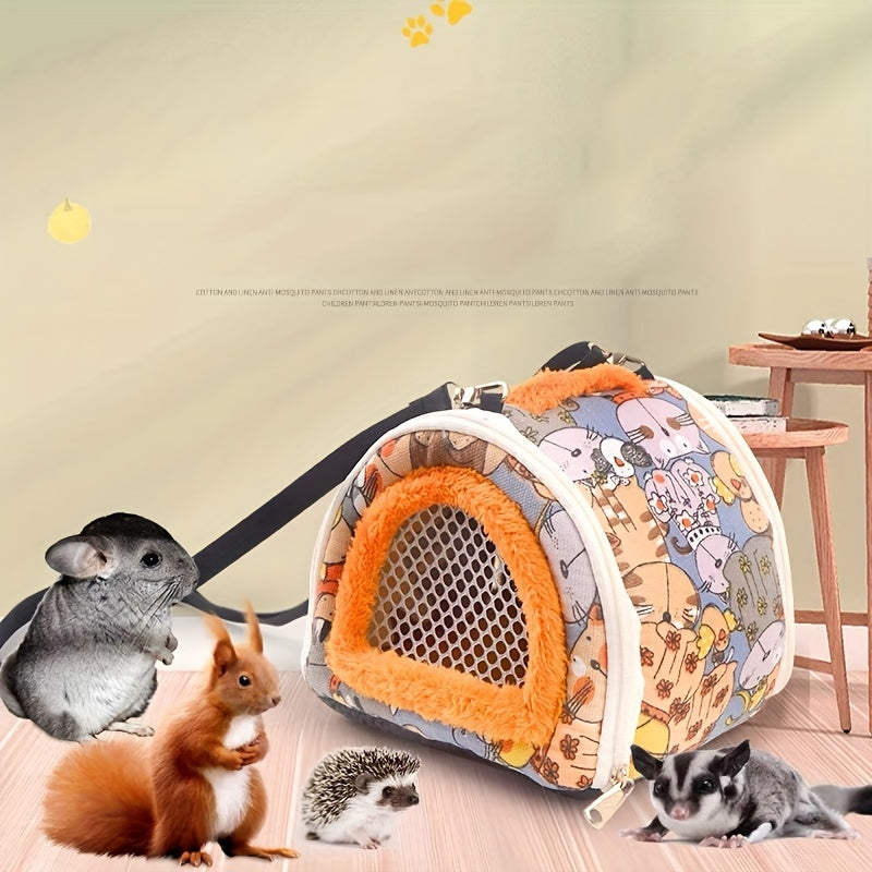 Cartoon Graphic Pet Outing Carrier Bag For Small Pets