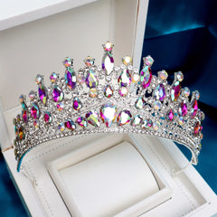 Boho Bridal Crown with Colorful Stones