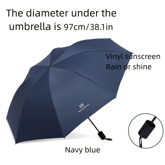 Bone Vinyl Umbrella Sunscreen Manual Folding Umbrella 96 Sun Protection