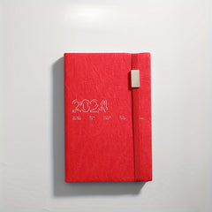 English Schedule Book Planner Faux Leather Daily Record Book