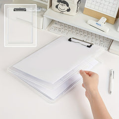 2in1 File Clipboard Storage Box Transparent Organizer Waterproof