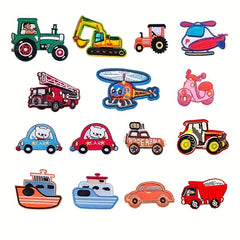 15pcs Vehicle Embroidered Patches Sew On Applique Repair Patches DIY Cra
