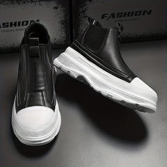 Men's Platform Slip on Boots Casual Shoes Slip Resistant Outsole