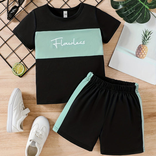 Boys Block Outfit Shorts & T shirt Summer Kids Clothes