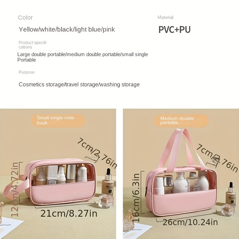 3pcs Set Portable Transparent Cosmetics Bag Waterproof Toiletry Bag