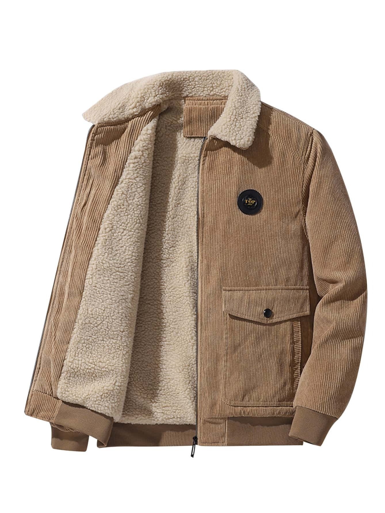 Men's Corduroy Fleece Jacket for Winter