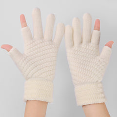 Knitted Fingerless Gloves Couple Wool Gloves