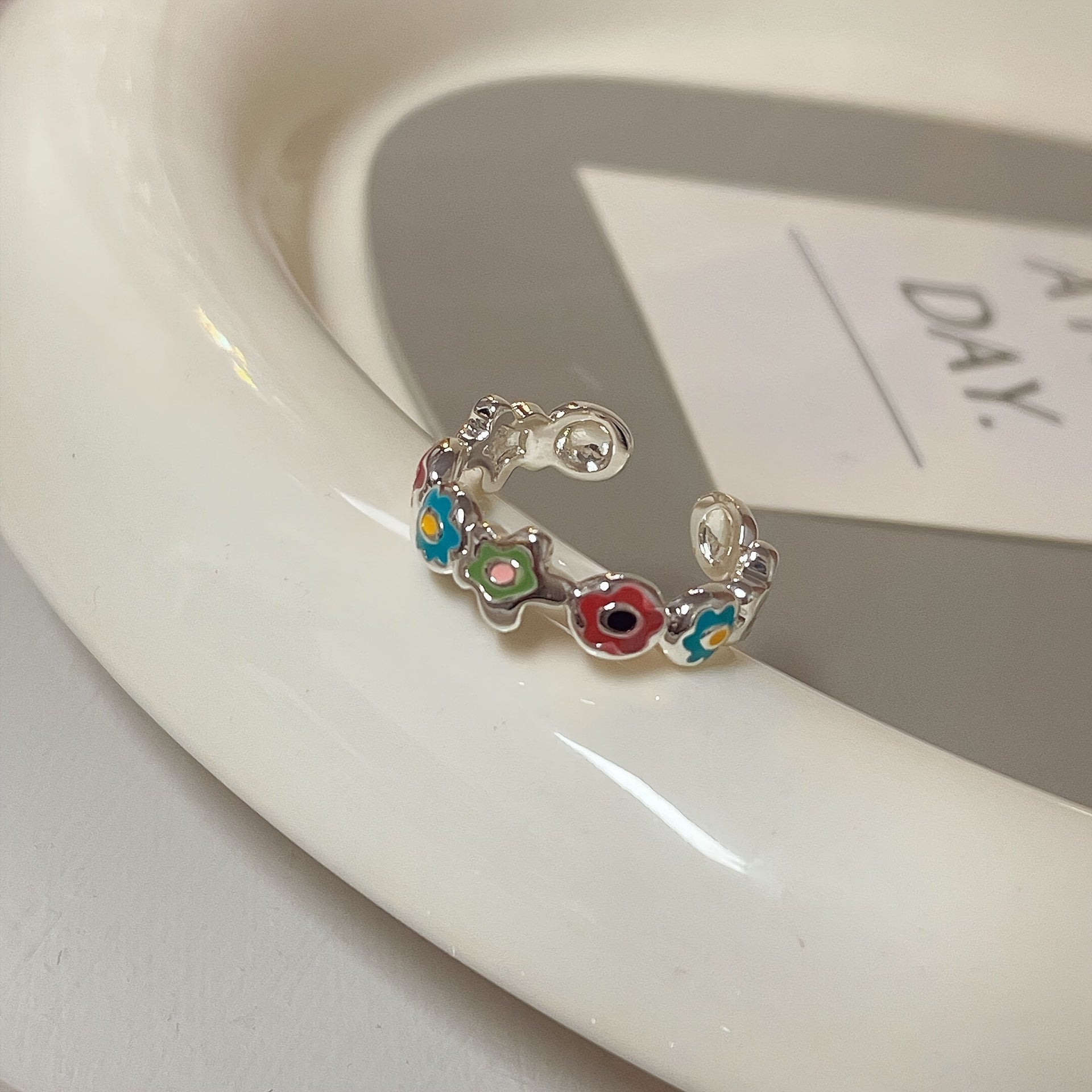 Sweet Small Flower Ring Niche Sense All match Open Ring