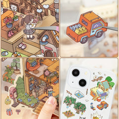 17pcs Landscape Sticker Collection Book DIY Scrapbook Decal