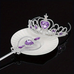 Princess Rhinestone Tiara Set Glitter Hair Accessories