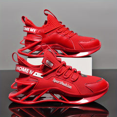 Men's Letter Print Mesh Blade Sneakers Outdoor Running Shoes