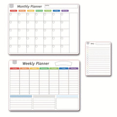 3pcs Rewritable Magnetic Weekly Monthly Plan Fridge Sticker