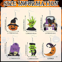 24 Pairs Halloween Rhinestone Earrings Kit Vintage Jewelry Craft