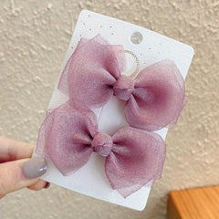 Sparkling Cartoon Bow Hair Clips for Girls