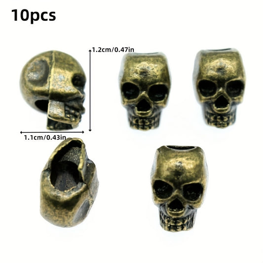 10pcs Colored Alloy Skull Beads for Bracelet or Necklace