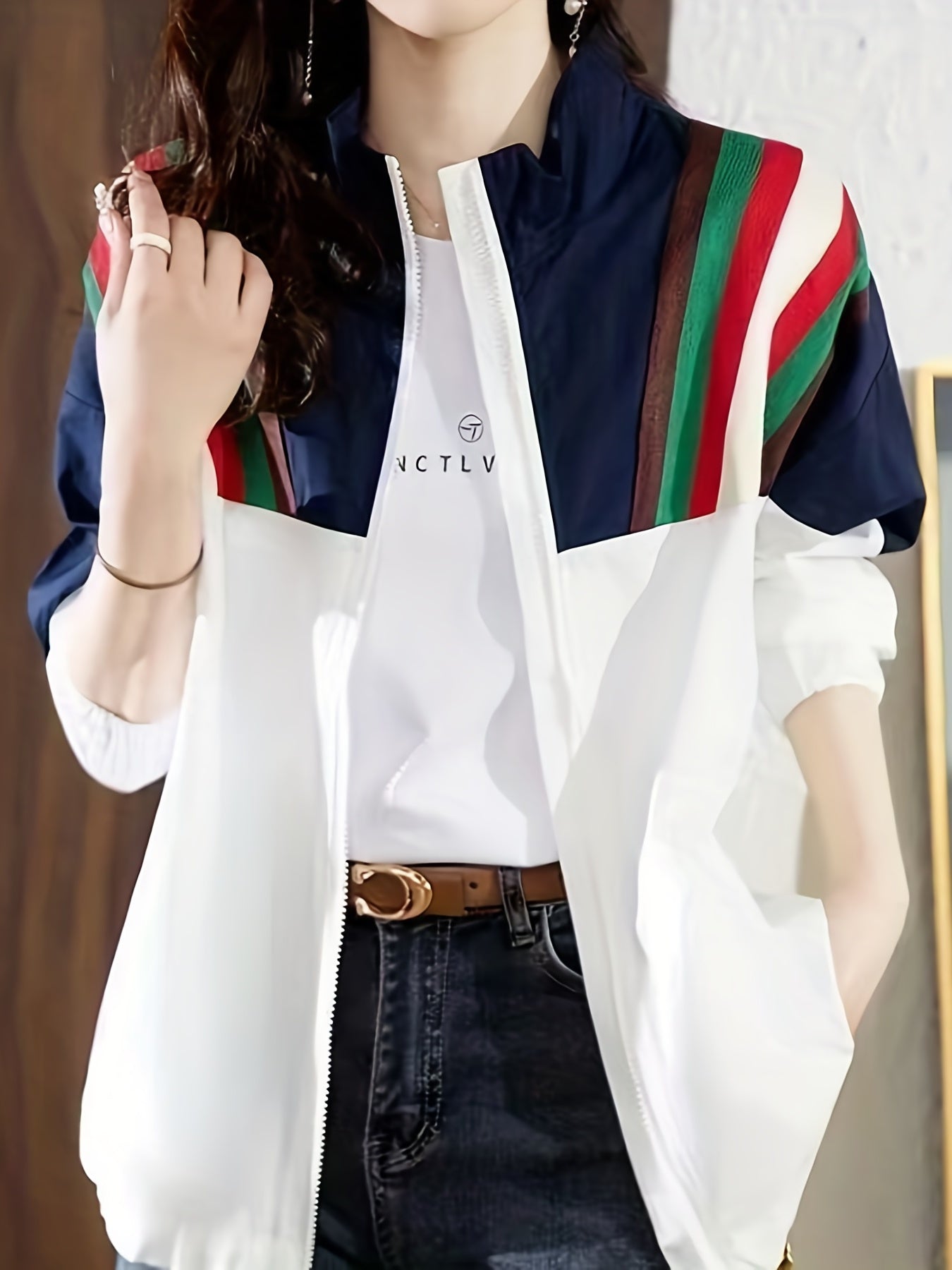 Casual Drop Shoulder Jacket for Women