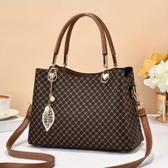 Retro Textured Pattern Handbag Top Handle Purse All Match PU Leather Bag