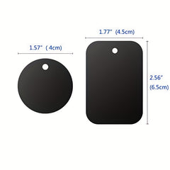 8 Universal Metal Plates for Magnetic Car Mounts - Rectangle & Round Adhesive