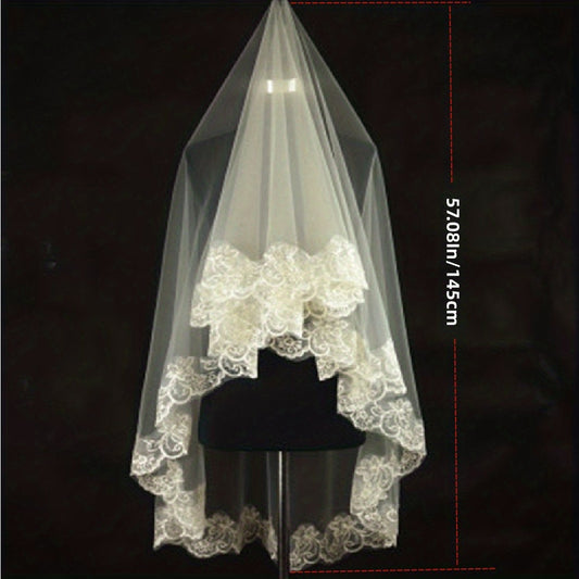 Bridal Veil With Comb Cape 1m Long Wedding Cloak Bride Shawl Tulle Cape