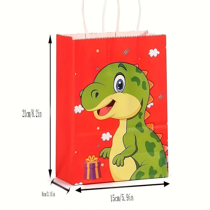 6pcs Dinosaur Tote Bags Birthday Gift Candy Chocolate Packaging Bags