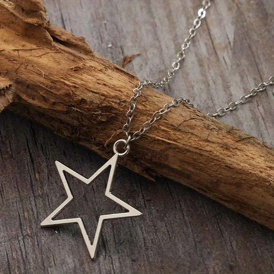 Y2K Big Hollow Star Pendant Necklace