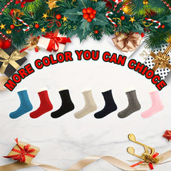 Winter Fleece Lined Mid Calf Socks With Grips